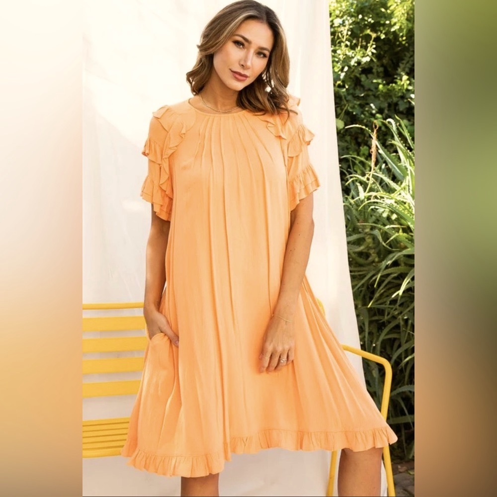 Anthropologie I Davi & Dani Ruffles and Crinkles and Pleats! Oh My! Shift Dress!